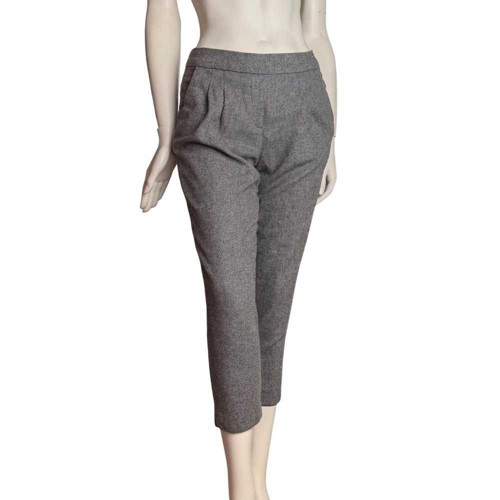 Aritzia Babaton Cohen Wool Silk Herringbone Pants Grey Academia Quiet Luxury 2